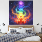 Die 7 Chakren キャンバスプリント (インサイチュ (寝室))