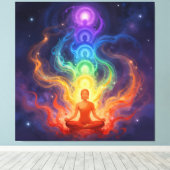 Die 7 Chakren キャンバスプリント (インサイチュ (ウッドフロア))