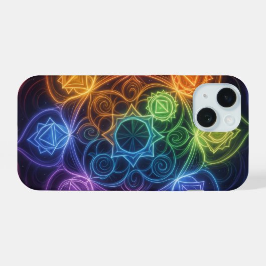 Die 7 Chakren´3 iPhone 15ケース (裏面横)
