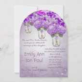 Die Cut Radiant Purple Mason Jar Wedding 招待状 (正面)