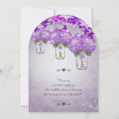 Die Cut Radiant Purple Mason Jar Wedding 招待状 (裏面)