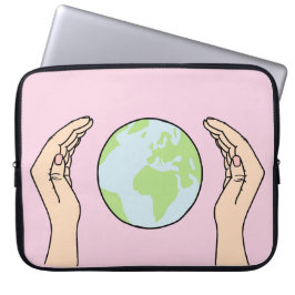 Die Erde zwischen zwei Händen ラップトップスリーブ