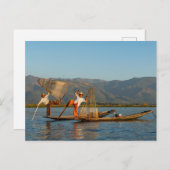 Die Fischer vom Inle See in Myanmar Postkarte ポストカード (正面/裏面)
