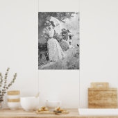 Die Gartenlaube 1895, Stolen Kiss in Black & White ポスター (キッチン)