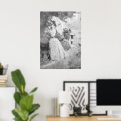 Die Gartenlaube 1895, Stolen Kiss in Black & White ポスター (ホームオフィス)
