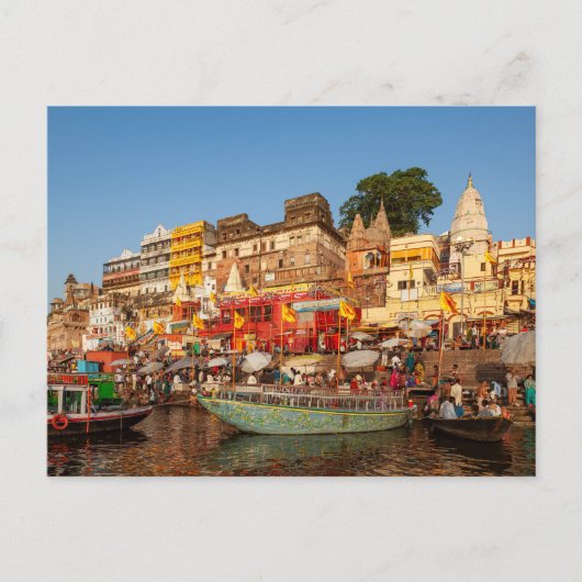 Die Ghats von Varanasi am Ganges ポストカード (正面)