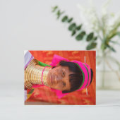 Die Giraffenhalsfrauen aus Myanmar Postkarte ポストカード (スタンド正面)