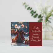 Die kl. Ratte wünscht frohe Weihnachten ポストカード (スタンド正面)