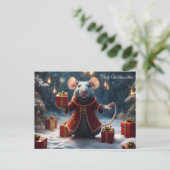 Die kl. Ratte wünscht frohe Weihnachten ポストカード (スタンド正面)