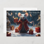 Die kl. Ratte wünscht frohe Weihnachten ポストカード (正面/裏面)