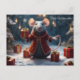 Die kl. Ratte wünscht frohe Weihnachten ポストカード