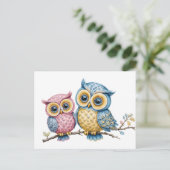 Die kleine und die große Eule - freigestellt ポストカード (スタンド正面)