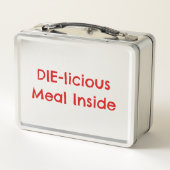‘DIE-licious Meal Inside’ Funny Horror Dark Humor メタルランチボックス (裏面)