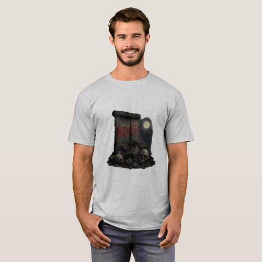 Die Mauer - never - mondlicht - totenkopf Tシャツ (正面フル)