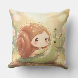 Die Schnecke und der Zauber der Blütenkronen クッション