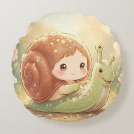 Die Schnecke und der Zauber der Blütenkronen ラウンドクッション