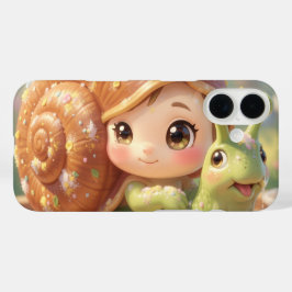Die Schnecke und der Zauber der Blütenkronen.4 iPhone 16ケース