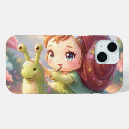 Die Schnecke und der Zauber der Blütenkronen.9 iPhone 15ケース