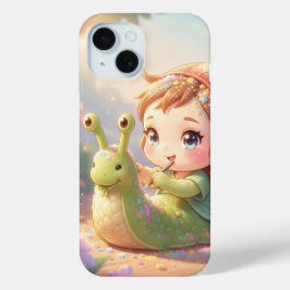 Die Schnecke und der Zauber der Blütenkronen.9 iPhone 15ケース