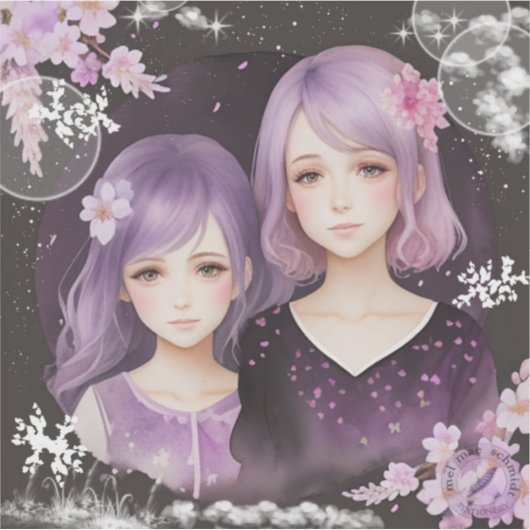 Die Schwestern Lavendel & Sakura シール (正面)