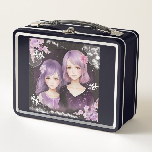 Die Schwestern Lavendel & Sakura メタルランチボックス (正面)