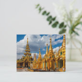 Die Shwedagon Pagode in Rangoon Myanmar Postkarte ポストカード (スタンド正面)