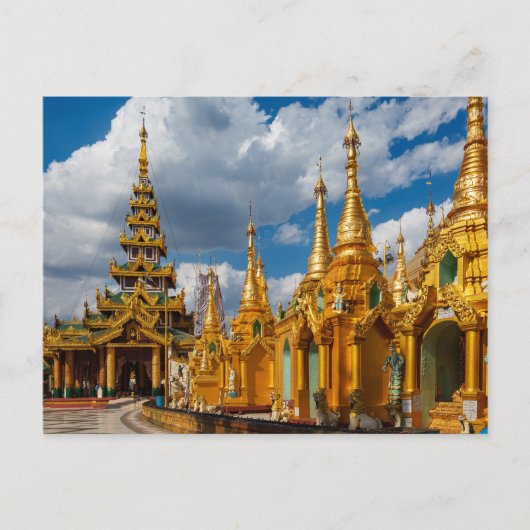 Die Shwedagon Pagode in Rangoon Myanmar Postkarte ポストカード (正面)
