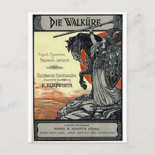 Die Walkure (ボーカルートタイトルページ, 1899) ポストカード (正面)