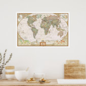 「Die Welt: 2015/heute - Detailerte Weltkarte... ポスター (キッチン)