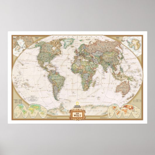 「Die Welt: 2015/heute - Detailerte Weltkarte... ポスター (正面)