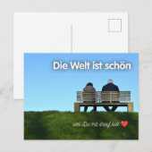 „Die Welt ist schön, weil Du mit drauf bist!“ ポストカード (正面/裏面)