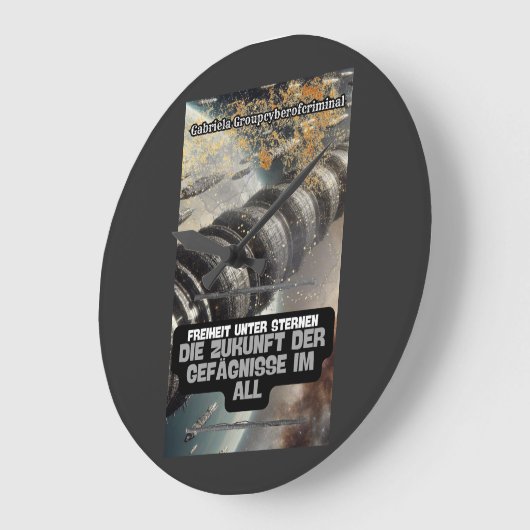 Die Zukunft der Gefängnisse im All ラージ壁時計 (傾斜)