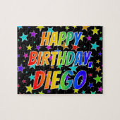 「DIEGO」名、おもしろい「ハッピーバースデー」 ジグソーパズル (横)