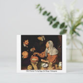 Diego Velazquezが卵を揚げる老婦人 ポストカード (スタンド正面)