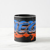 Diego Vorname Name Graffiti blue orange Tasse マグカップ (中央)