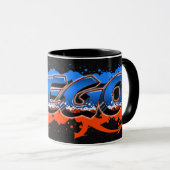 Diego Vorname Name Graffiti blue orange Tasse マグカップ (正面右)