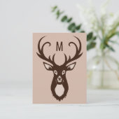 Dier with Your Monogram カスタムはがき ポストカード (スタンド正面)