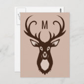 Dier with Your Monogram カスタムはがき ポストカード (正面/裏面)