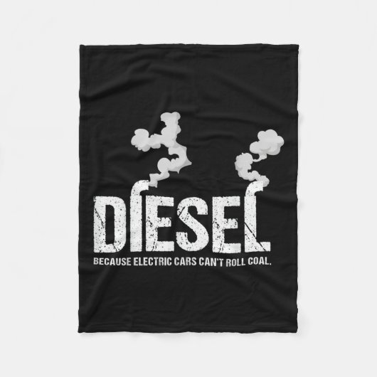 Diesel Because Electric Can't Roll Coal Trucker Gi フリースブランケット (正面)