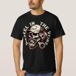 Diesel In The Veins Trucker Gift, Skull Trucker Tシャツ