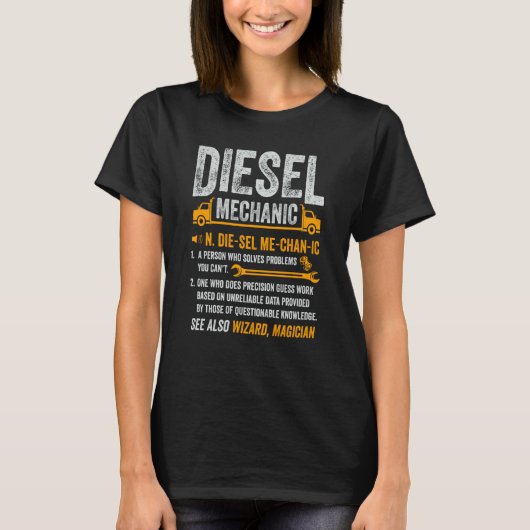 Diesel Mechanic Trucker Semi Truck Driver Definiti Tシャツ (正面)