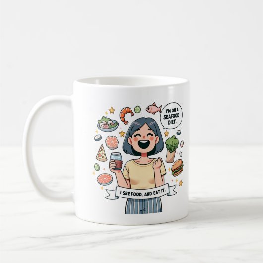 Diet Humor Mug – For the Hungry and Honest Soul" コーヒーマグカップ (左)