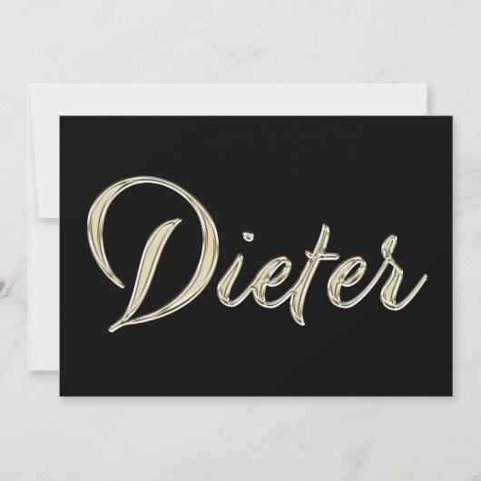 Dieter Name white gold Handwriting Karte カード (正面)