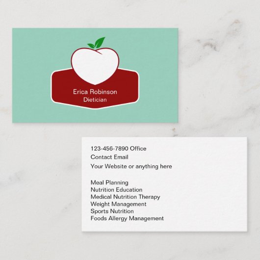 Dietician Weight Management Business Cards 名刺 (正面/裏面)