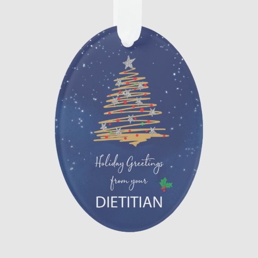 Diettian Christmas Tree on Navy Customizable オーナメント (正面)