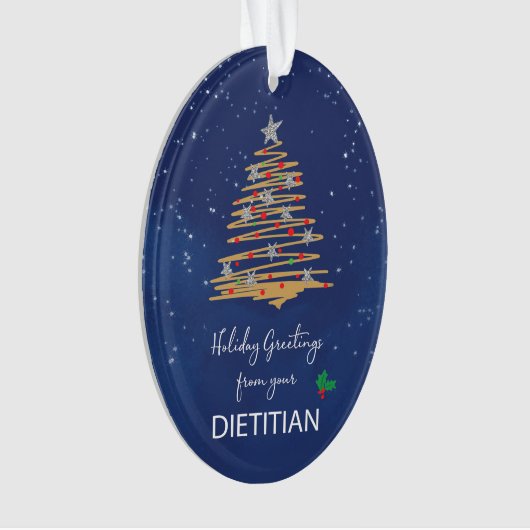 Diettian Christmas Tree on Navy Customizable オーナメント (正面)