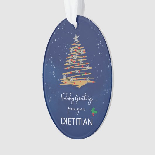 Diettian Christmas Tree on Navy Customizable オーナメント (正面)
