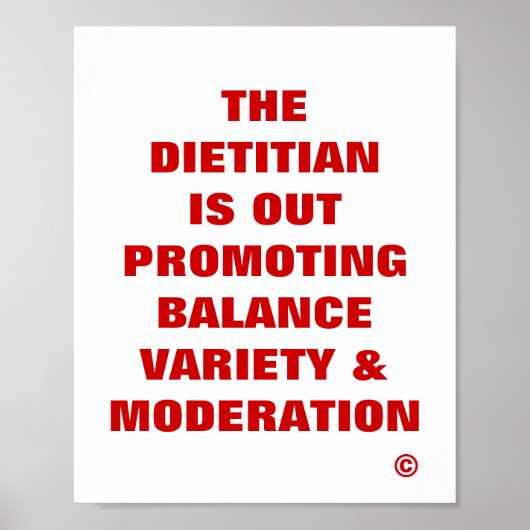 Diettitianアウト…バランス品種&モデレーション ポスター (正面)