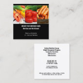 Diettitian野菜の写真コラージュの上の黒いSQUARE スクエア名刺 (正面/裏面)