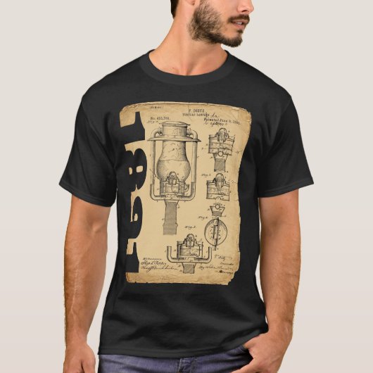 Dietz 1891のパテントの街灯のランタンのワイシャツ tシャツ (正面)